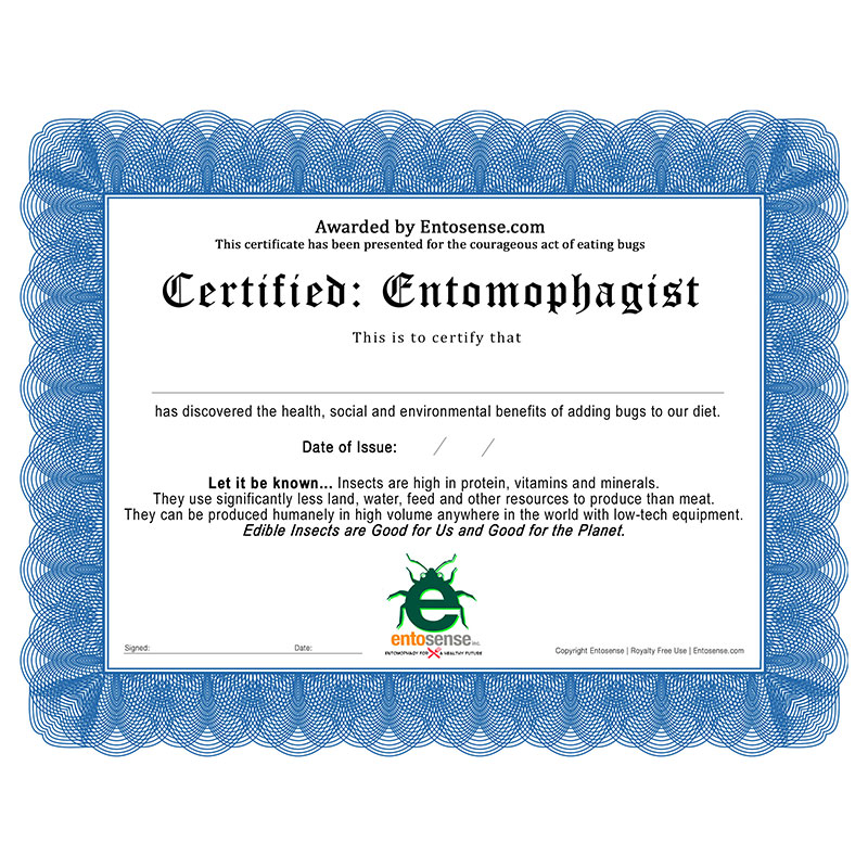 Entomophagist Certificate Square